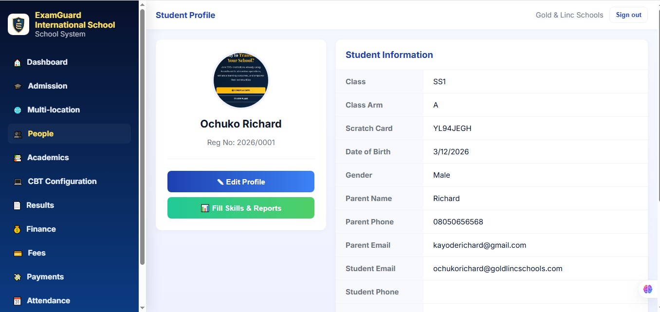 Student Profile Dashboard